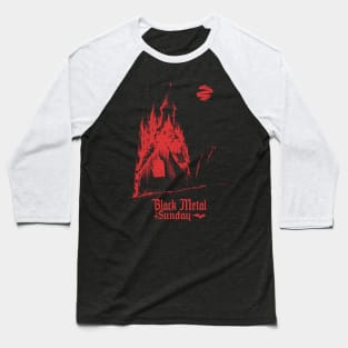 Black Metal Burning Church (red version) Baseball T-Shirt